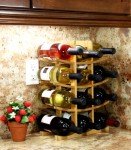 Bamboo 12-Bottle Wine Rack in Red