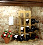 Bamboo 12-Bottle Wine Rack in Red
