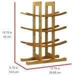 Bamboo 12-Bottle Wine Rack in Red