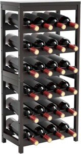 Bamboo 24-Bottle Wine Rack with Table Top