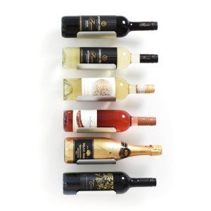 Wall Mounted Wine Rack Set - 6 Aluminum Holders