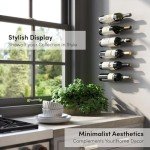 Wall Mounted Wine Rack Set - 6 Aluminum Holders