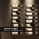 Wall Mounted Wine Rack Set - 6 Aluminum Holders