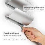 Wall Mounted Wine Rack Set - 6 Aluminum Holders