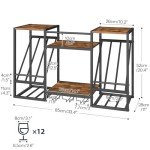Rustic 3-Tier Wall Wine Rack with Glass Holder