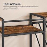 Rustic 3-Tier Wall Wine Rack with Glass Holder