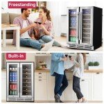 Dual Zone Wine Cooler and Beverage Refrigerator