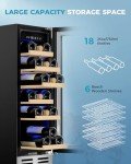 Compact Wine Cooler for 18 Bottles, Built-In or Freestanding