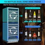 Dual Zone 154-Bottle Wine Fridge Cooler