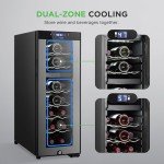 Dual-Zone Wine Cooler with Digital Touch Control