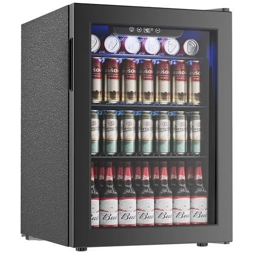 Icyglee 100 Can Mini Beverage Cooler with Glass Door