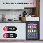 Icyglee 100 Can Mini Beverage Cooler with Glass Door