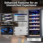15-Inch 30-Bottle Wine Cooler with Glass Door