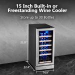 15-Inch 30-Bottle Wine Cooler with Glass Door