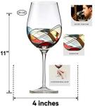 Hand Painted Wine Glasses Set, 28oz, Duomo di Milano