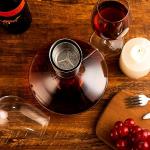Hand Blown Crystal Wine Decanter with Aerator