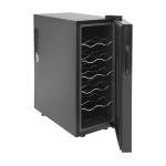 12-Bottle Black Wine Cooler Fridge for Champagne