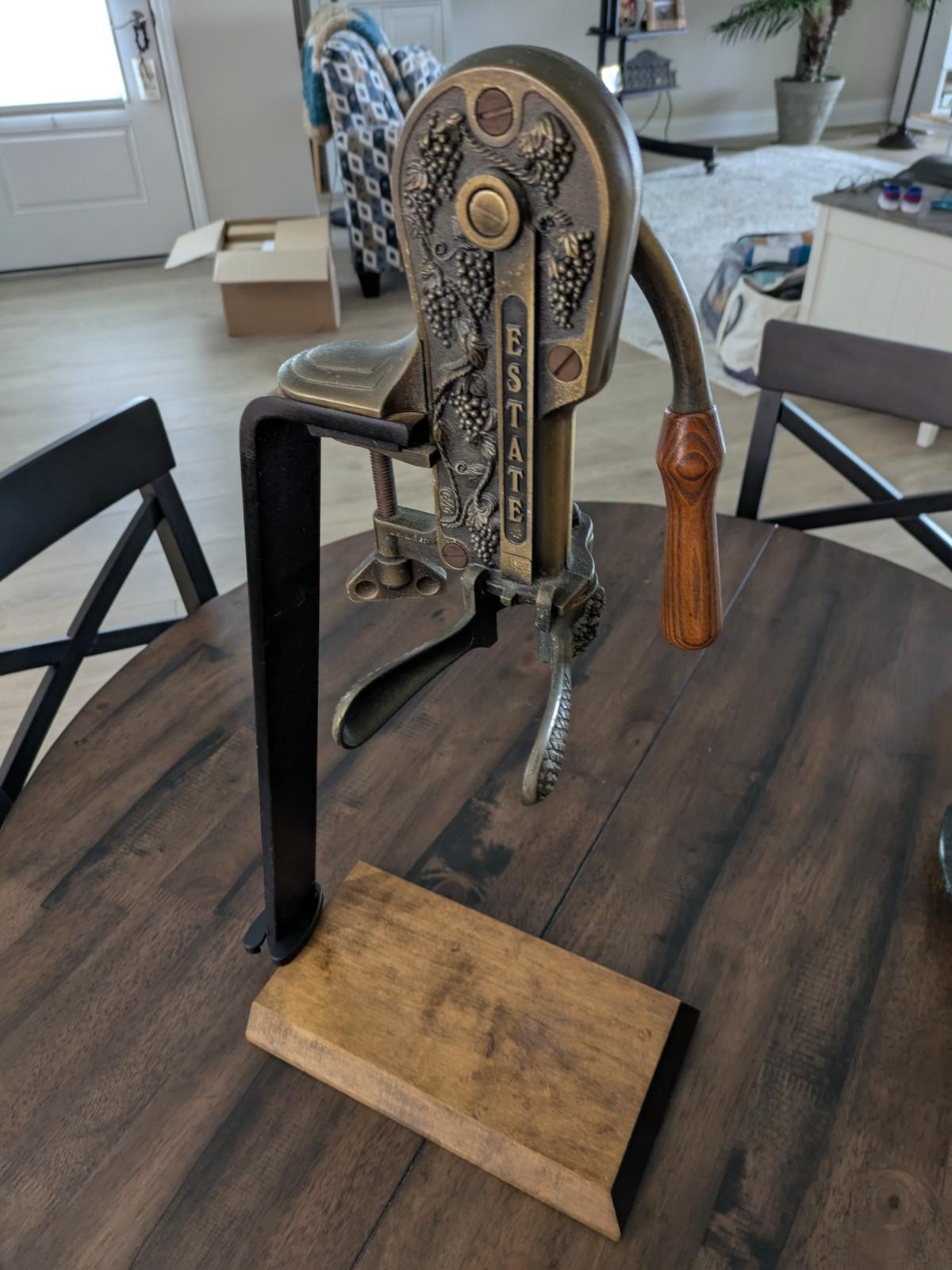 Vintage Roger Estate Corkscrew with Wood Stand