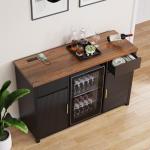 Stylish Mini Fridge Cabinet with Wine Storage