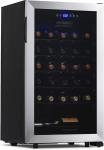33-Bottle Stainless Steel Wine Cooler Refrigerator
