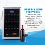 33-Bottle Stainless Steel Wine Cooler Refrigerator