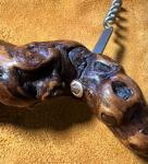 Vintage Burl Wood Corkscrew Wine Bottle Opener