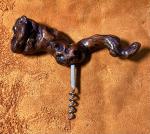 Vintage Burl Wood Corkscrew Wine Bottle Opener