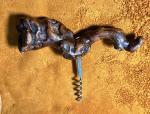 Vintage Burl Wood Corkscrew Wine Bottle Opener