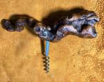 Vintage Burl Wood Corkscrew Wine Bottle Opener