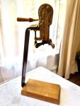 Vintage Brass Wine Bottle Opener with Wood Stand