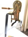 Vintage Brass Wine Bottle Opener with Wood Stand