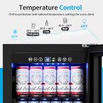 Feelfunn 126-Can Beverage Cooler with Glass Door