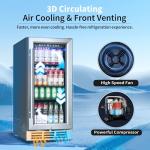 Feelfunn 126-Can Beverage Cooler with Glass Door