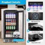 Feelfunn 126-Can Beverage Cooler with Glass Door