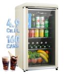 Retro Mini Beverage Cooler with Glass Door