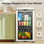 Retro Mini Beverage Cooler with Glass Door