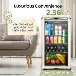Retro Mini Beverage Cooler with Glass Door