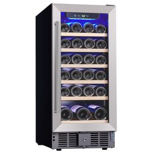 15-Inch Freestanding Wine Cooler Holds 30 Bottles