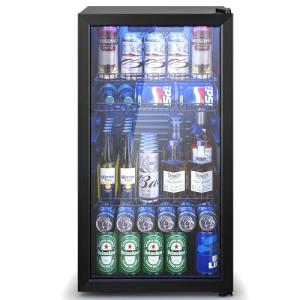 Manastin 120-Can Beverage Cooler with Glass Door