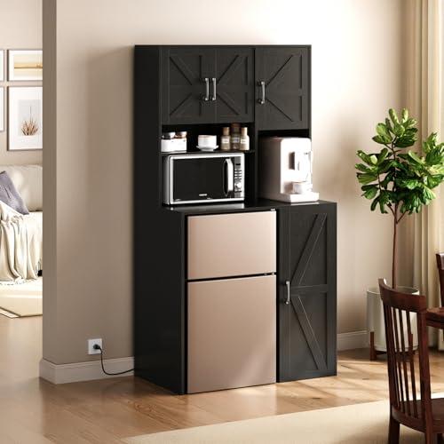 Compact Wine Bar Cabinet with Mini Fridge Space