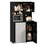 Compact Wine Bar Cabinet with Mini Fridge Space