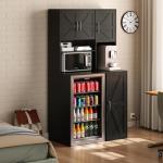 Compact Wine Bar Cabinet with Mini Fridge Space