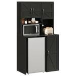 Compact Wine Bar Cabinet with Mini Fridge Space