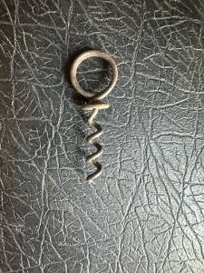 Vintage Metal Corkscrew with Finger Ring Design