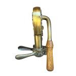 Ornate Brass Wine Bottle Opener with Wood Handle