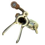 Ornate Brass Wine Bottle Opener with Wood Handle