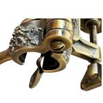 Ornate Brass Wine Bottle Opener with Wood Handle