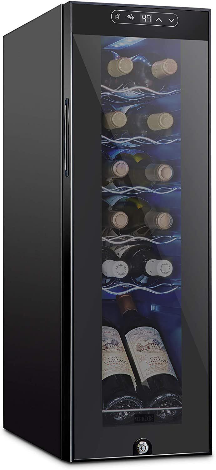 Freestanding 12-Bottle Wine Cooler Refrigerator