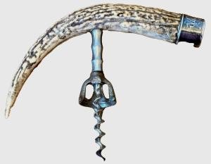 Antique Stag Horn Antler Corkscrew Wine Opener
