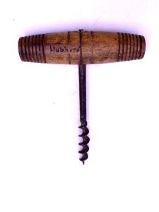 Vintage Wooden Handle Corkscrew by HUBBARD